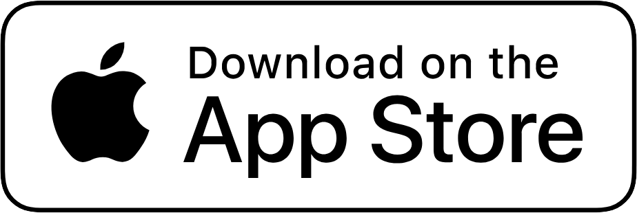 Apple App Store download badge in black and white.