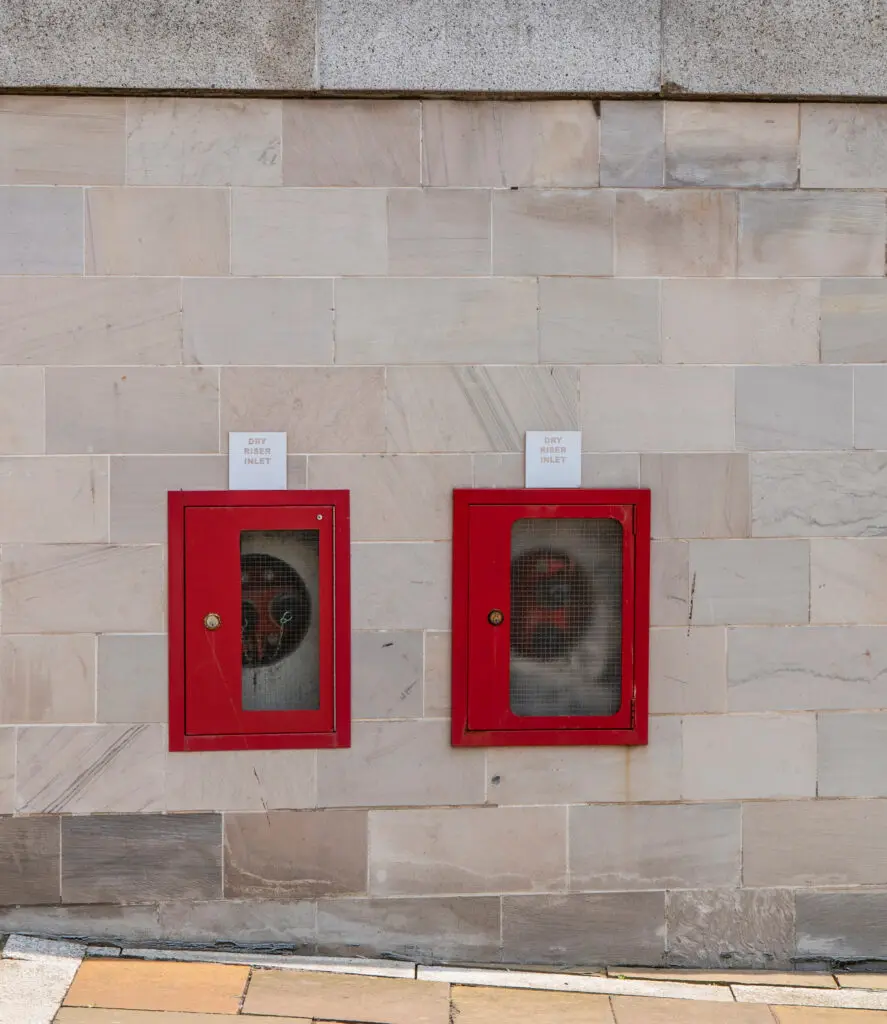 Dry Riser Inlets in a wall