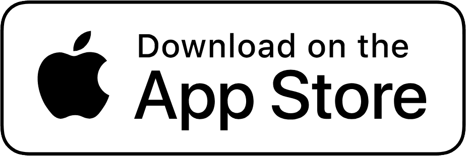 Apple App Store download badge in black and white.