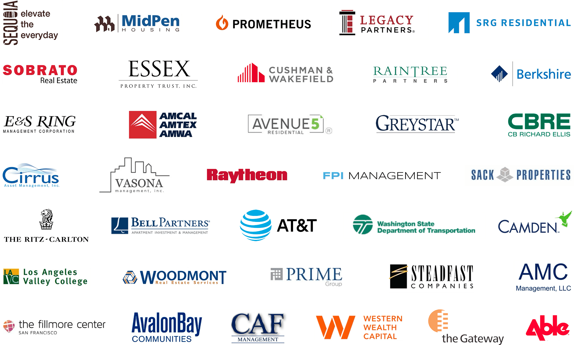 Collection of various company logos relevant to real estate and asset management.